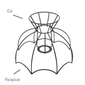 Abat-jour dôme à col parapluie